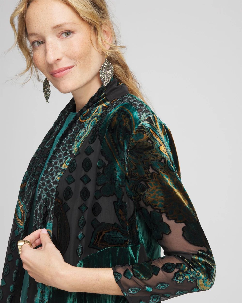 Travelers™ Collection Burnout Velvet Jacket | Chico's